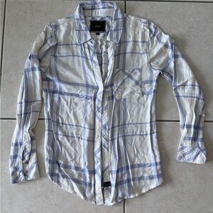 Rails White and Blue Plaid Button Down Shirt XS